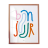 Colorful wall poster Bonjour 50cm*70cm