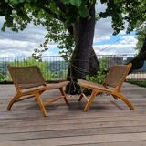 Olivier de schrijver pair of los angeles low chairs signed and numbered
