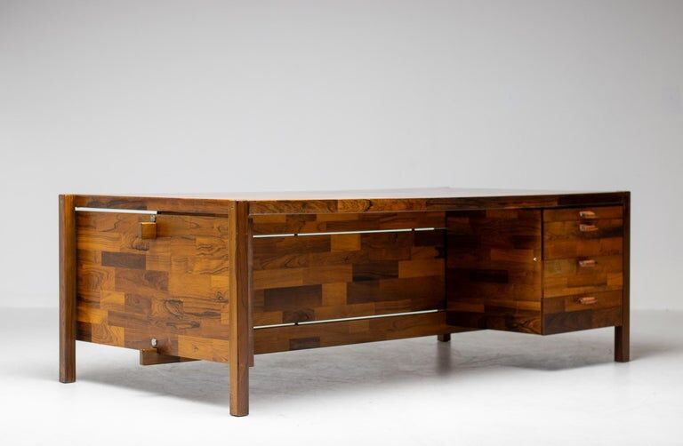 Rare large jacaranda executive desk by Jorge Zalszupin, L’Atelier São Paulo 1960