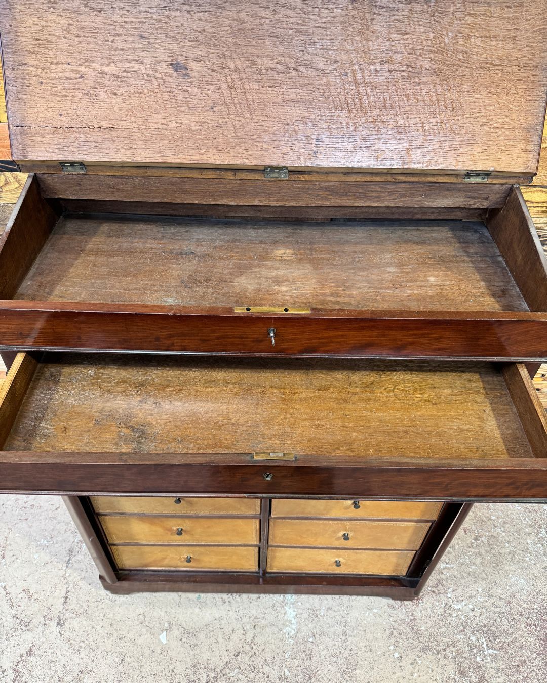 Mahogany writing cabinet