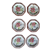 12 assiettes anciennes à dessert octogonales