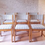 6 Danish Farstrup vintage chairs from the 1960s in solid beech.