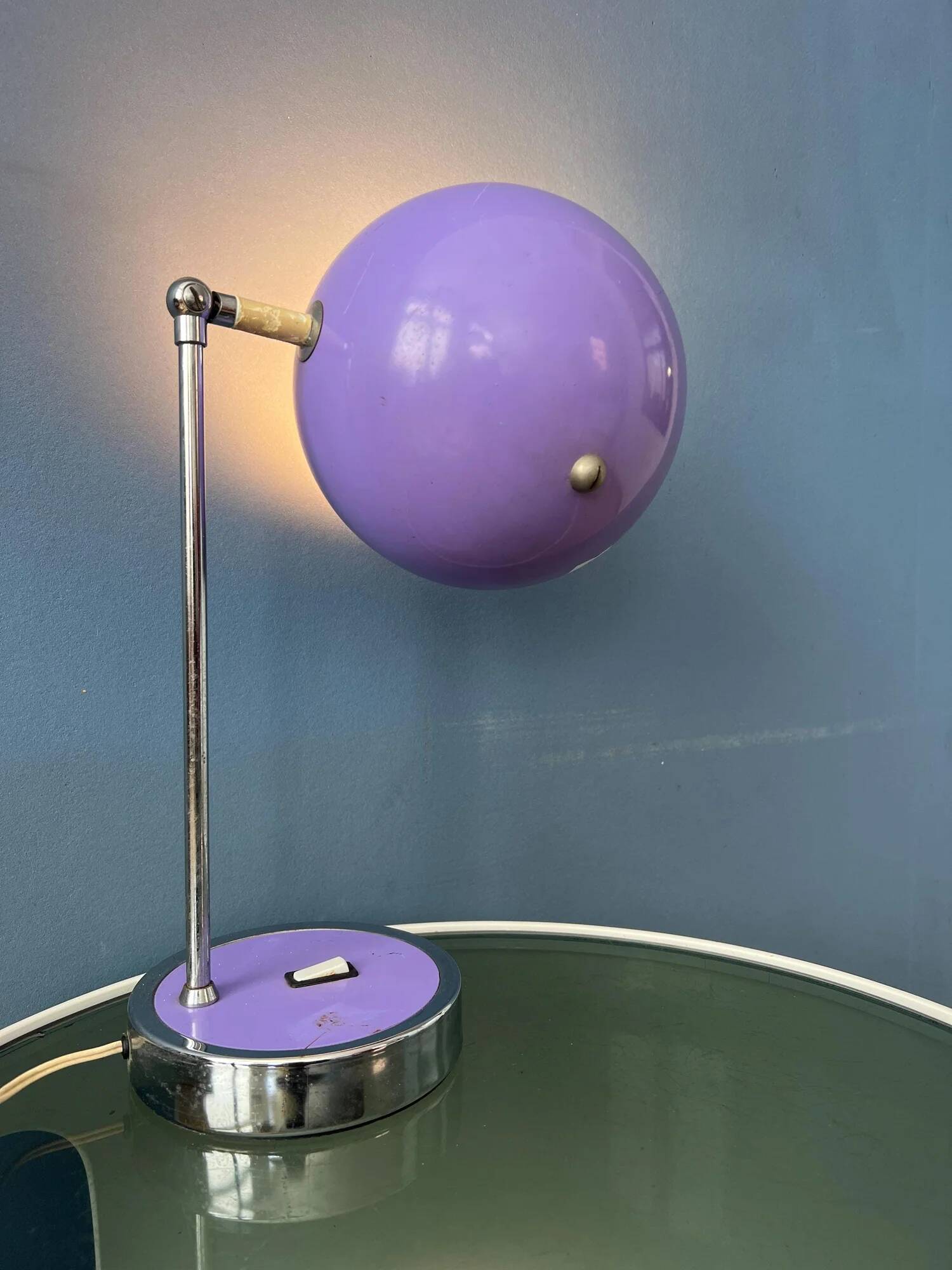 Vintage purple Herda space age eyeball desk lamp