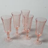 5 champagne glasses