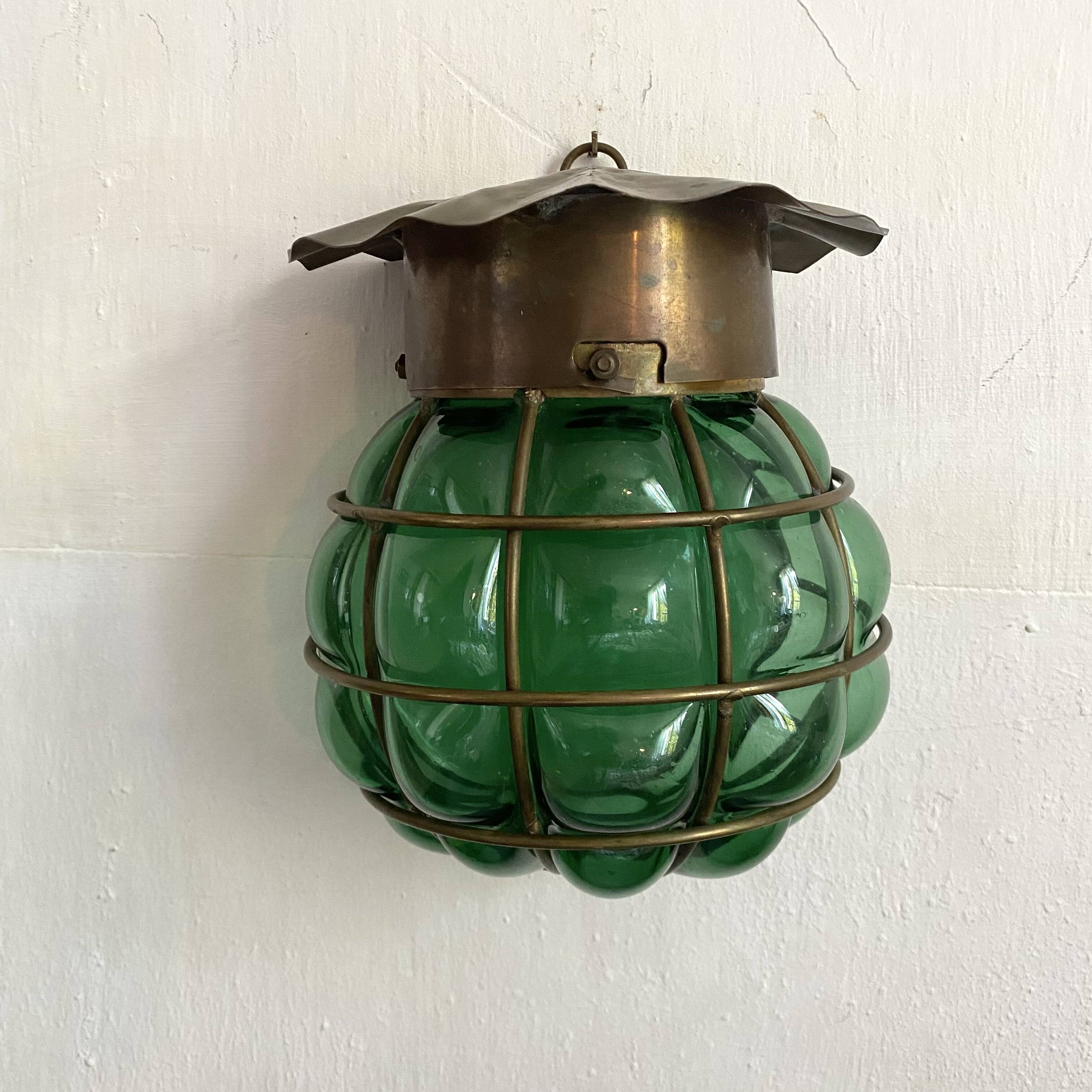 Marine lantern wall lamp in blown glass