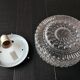 Plafonnier rond en verre bullé années 60-70