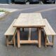 2 renovated farm benches in solid oak 200cm 20th century