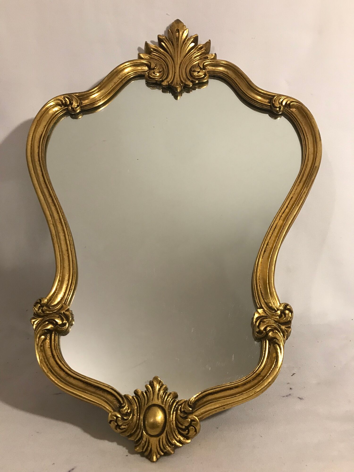 Miroir style baroque bois sculpté doré décoration vintage 45x70cm