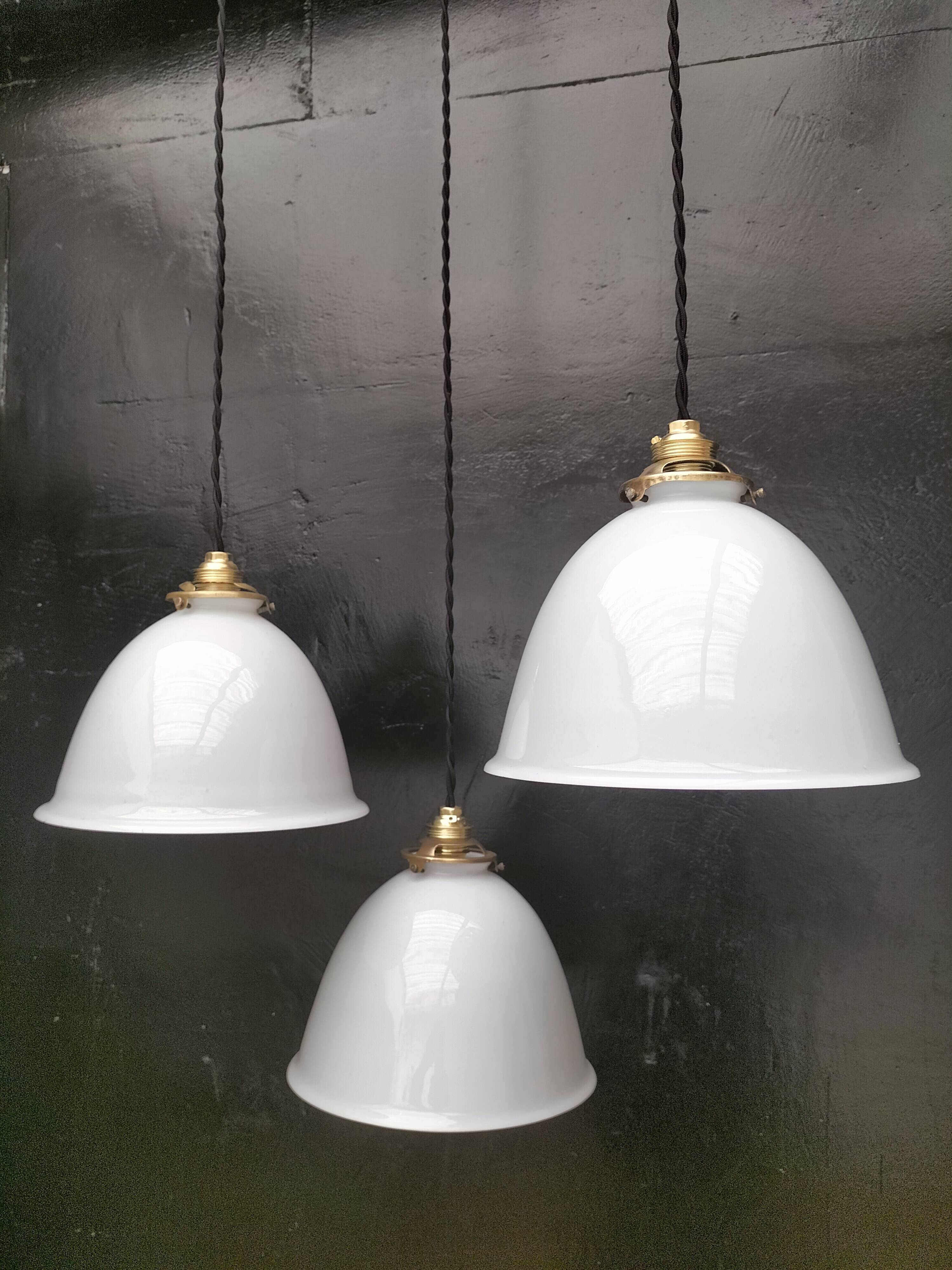 Opaline pendant lights