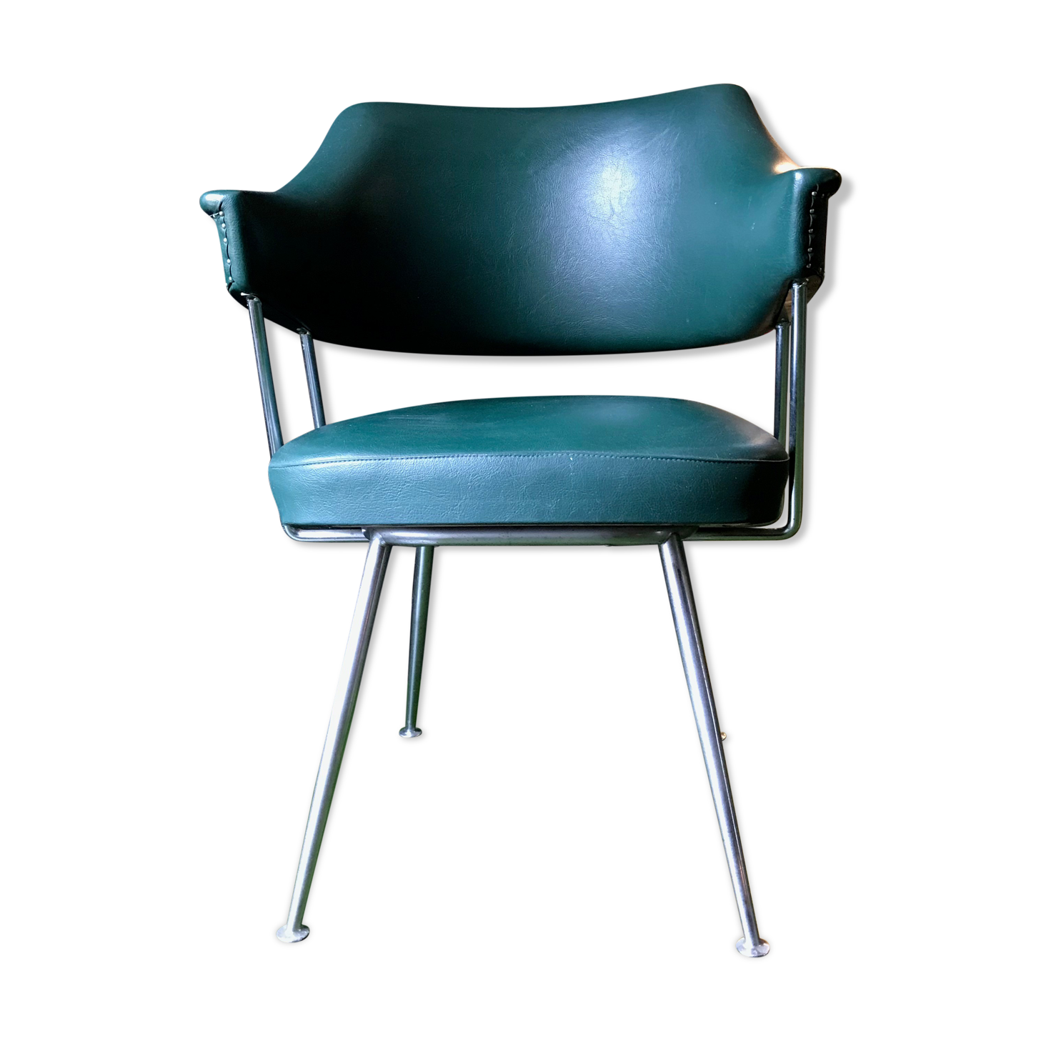 Green skai armchair