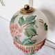 Lampe antique en opaline peinte à la main par Annick Naudy