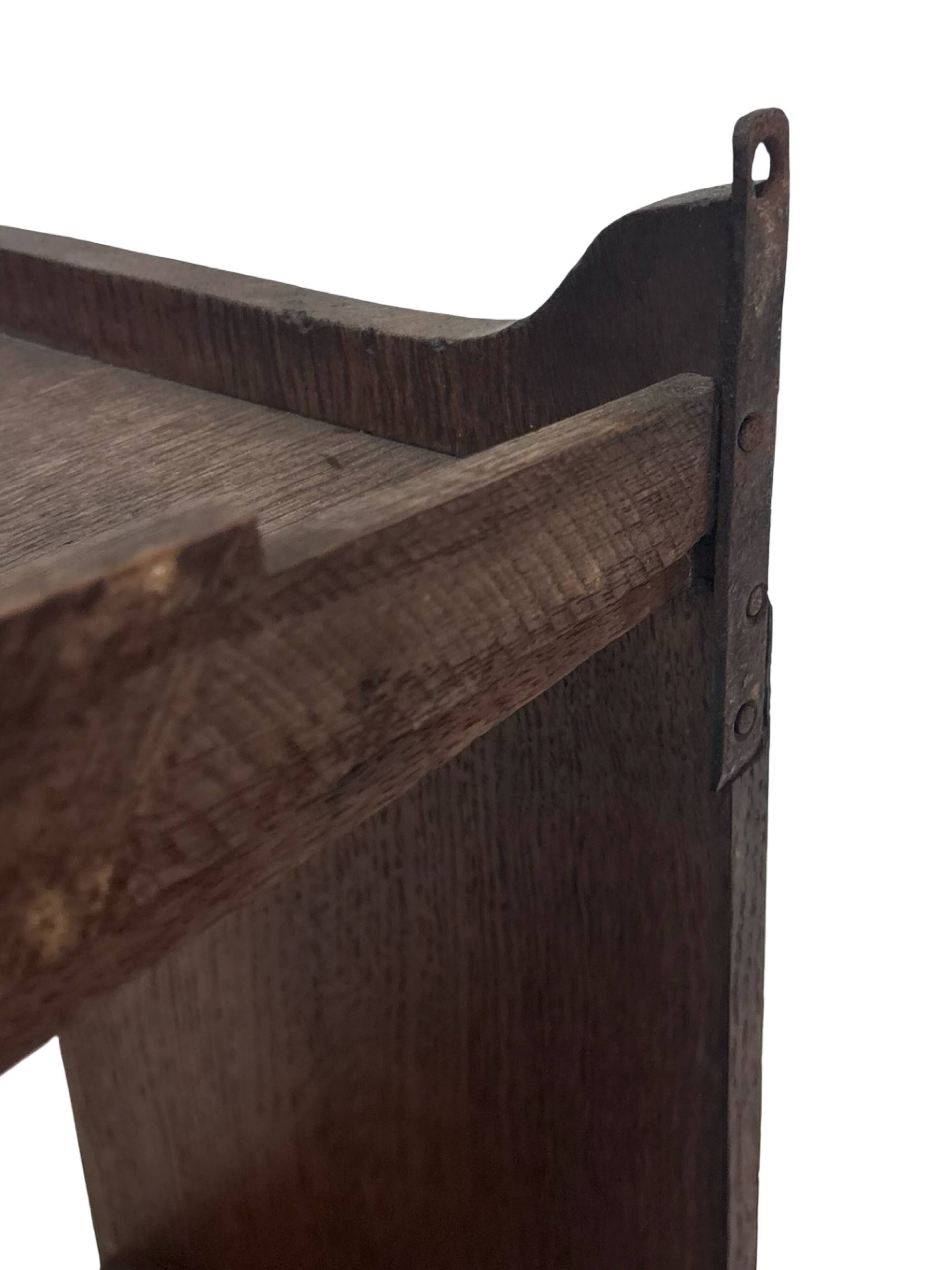 Art Deco wooden wall shelve rack bookshelf in dark wood minimalist