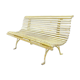 Banc de jardin ancien style Napoleon III - bois et fonte - pied liane végétal