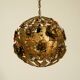 Beautiful floral-style spherical metal ceiling lamp, 1970s Regency design