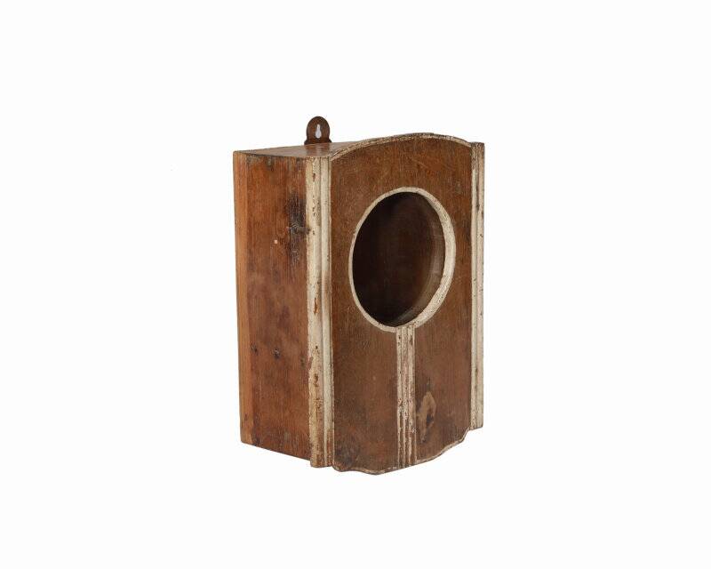 Small old wall display case clock box patina original india