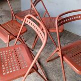 5 foldable chairs metal vintage ep 1970
