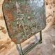 Vintage French bistro table in riveted iron – folding (1920s)