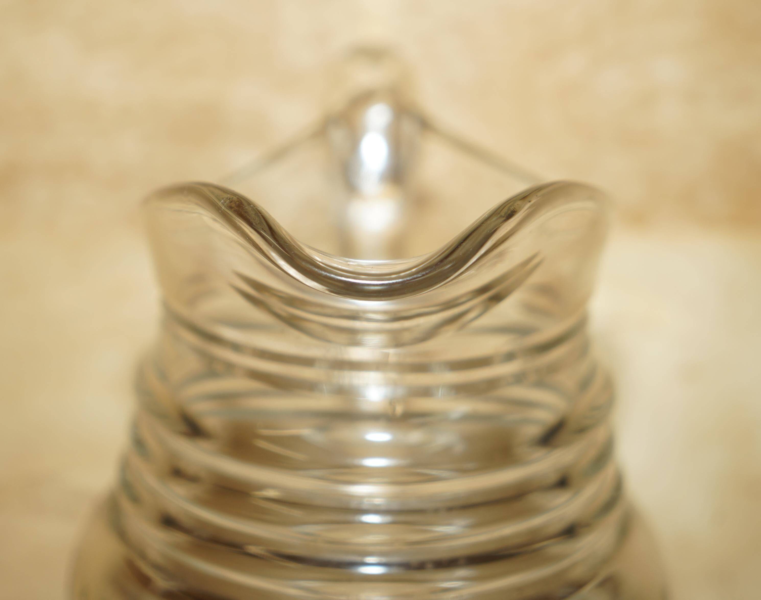 Vintage pair of cut glass Art Deco decanters circa 1930.