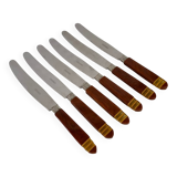 Set of 6 Vintage French Art Deco Design Inox Dinner Knives