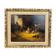 Vintage oil, "Le Poulailler" by P.Denarié, 19th
