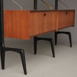 Mid-Century Freestanding Wall System by Louis van Teeffelen for WéBé, 1950s