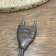 Mazda lamp from the 1960s, sheet metal base and wooden stem