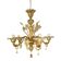 Venetian Murano-Style Chandelier in Transparent and Amber Glass with Flower