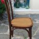 Bistro chair with buchon brand plate