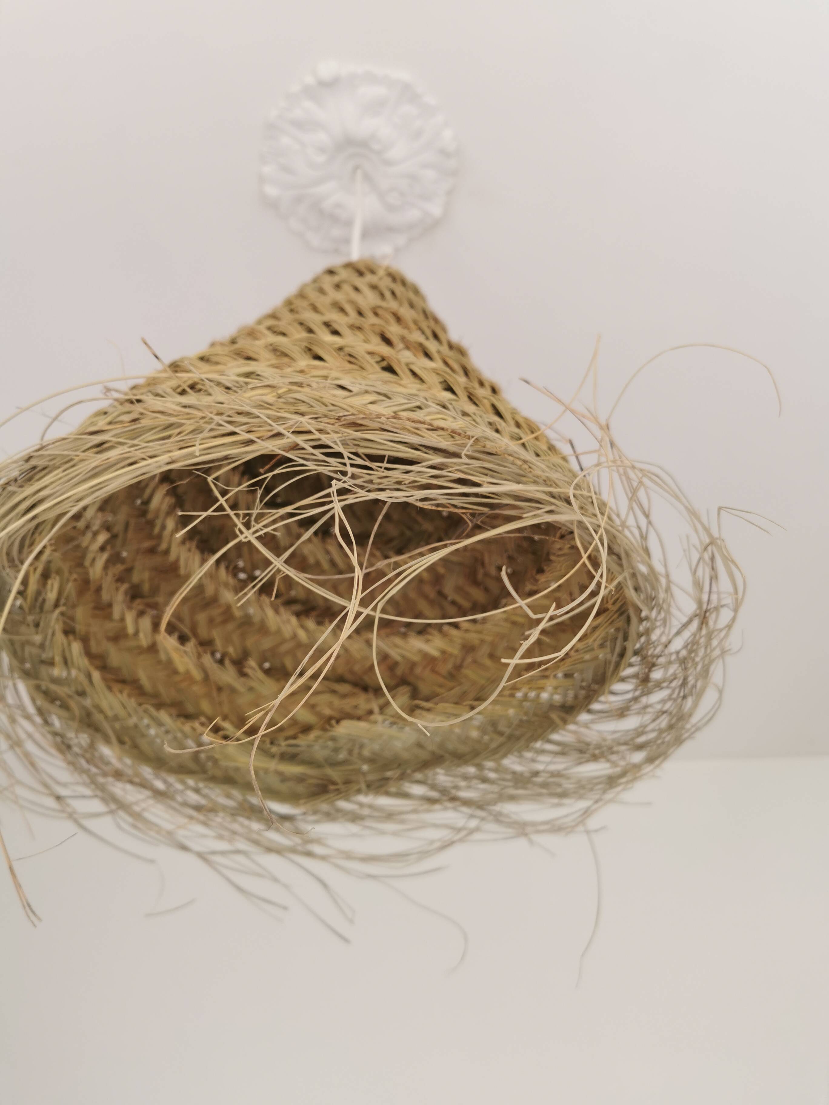 Suspension Dalia en Halfa Tressé – 40×45 cm – Fabrication Artisanale Maroca