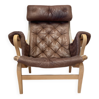 "Pernilla" leather armchair "Bruno Mathsson" 1960.