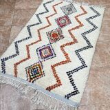 Azilal Moroccan wool rug, handmade: Berber pattern (150 x 96 cm)