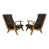Pair of FS 123 armchairs by Free Span, 1950s, reconstruction style.