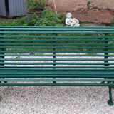 Garden bench with cast iron base