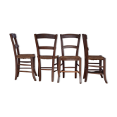 Series of 4 straw chairs