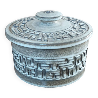 Vallauris ceramic box, 1960s, signed Huguette Bessone