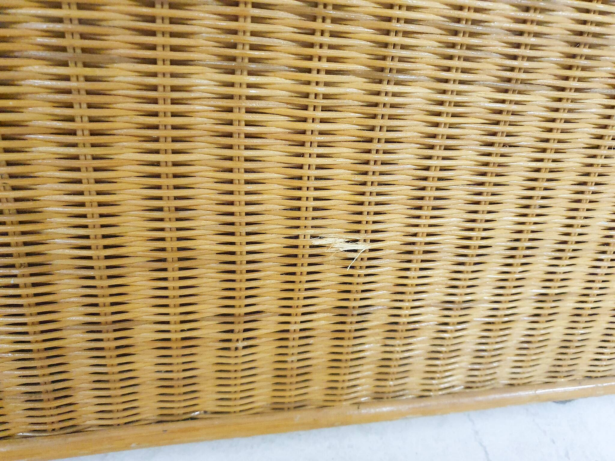 Coiffeuse ou bureau en rotin des années 70, Pays-Bas