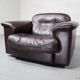 Pair of De Sede DS-101 leather lounge chairs