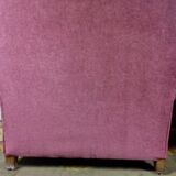 Pair of club chairs in raspberry velvet