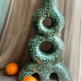 Handmade vase in light green terracotta