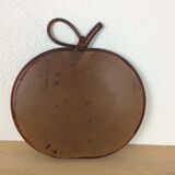 Miroir pomme en rotin vintage 33x34cm