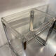 Pair of vintage chrome and acrylic glass bedside tables