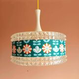 Vintage 1970s plexiglass and flower pendant light