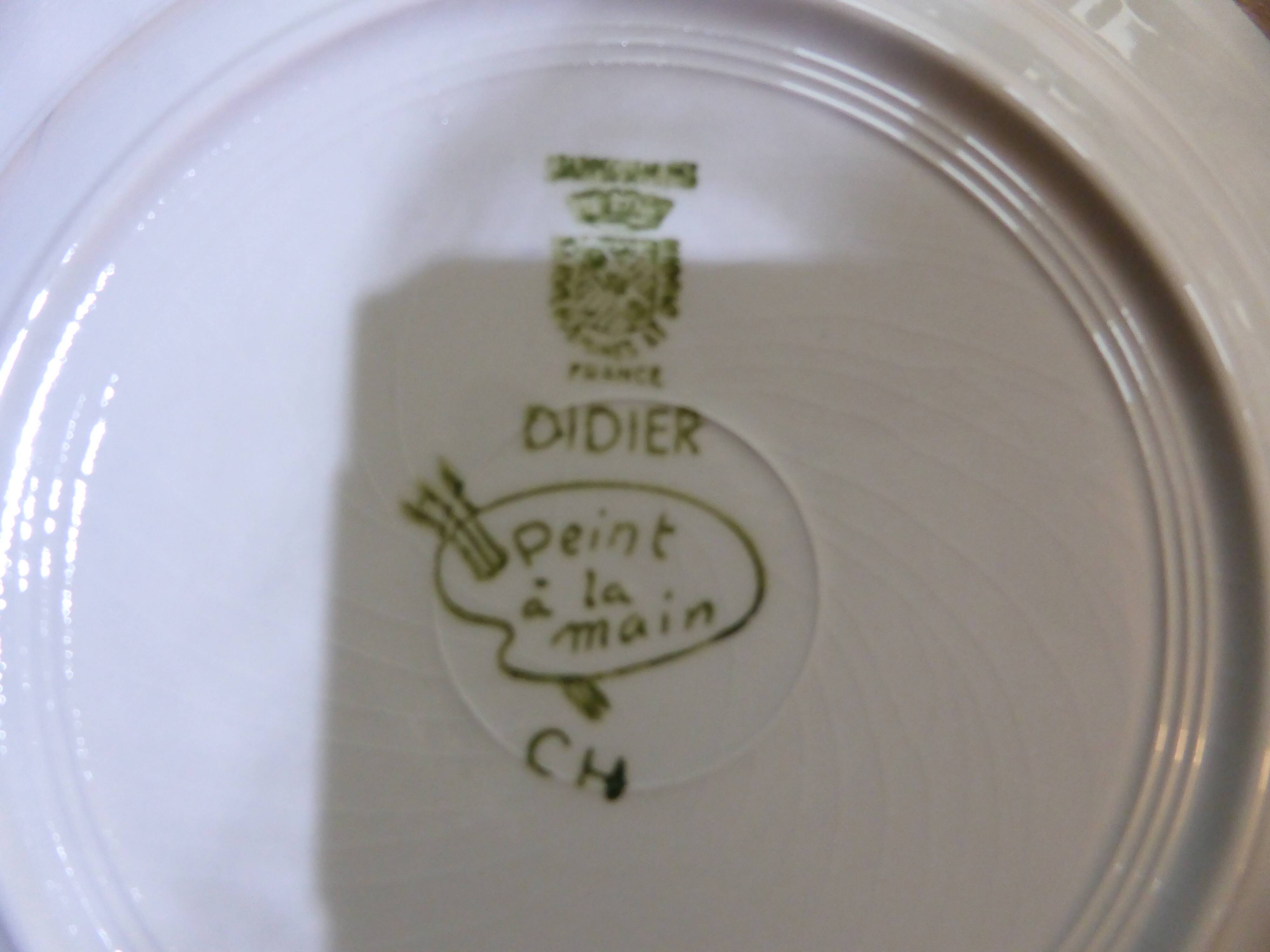 6 Hollow plates Digoin Sarreguemines model Didier