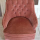 Old pink toad armchair, vintage, 40s / 50s