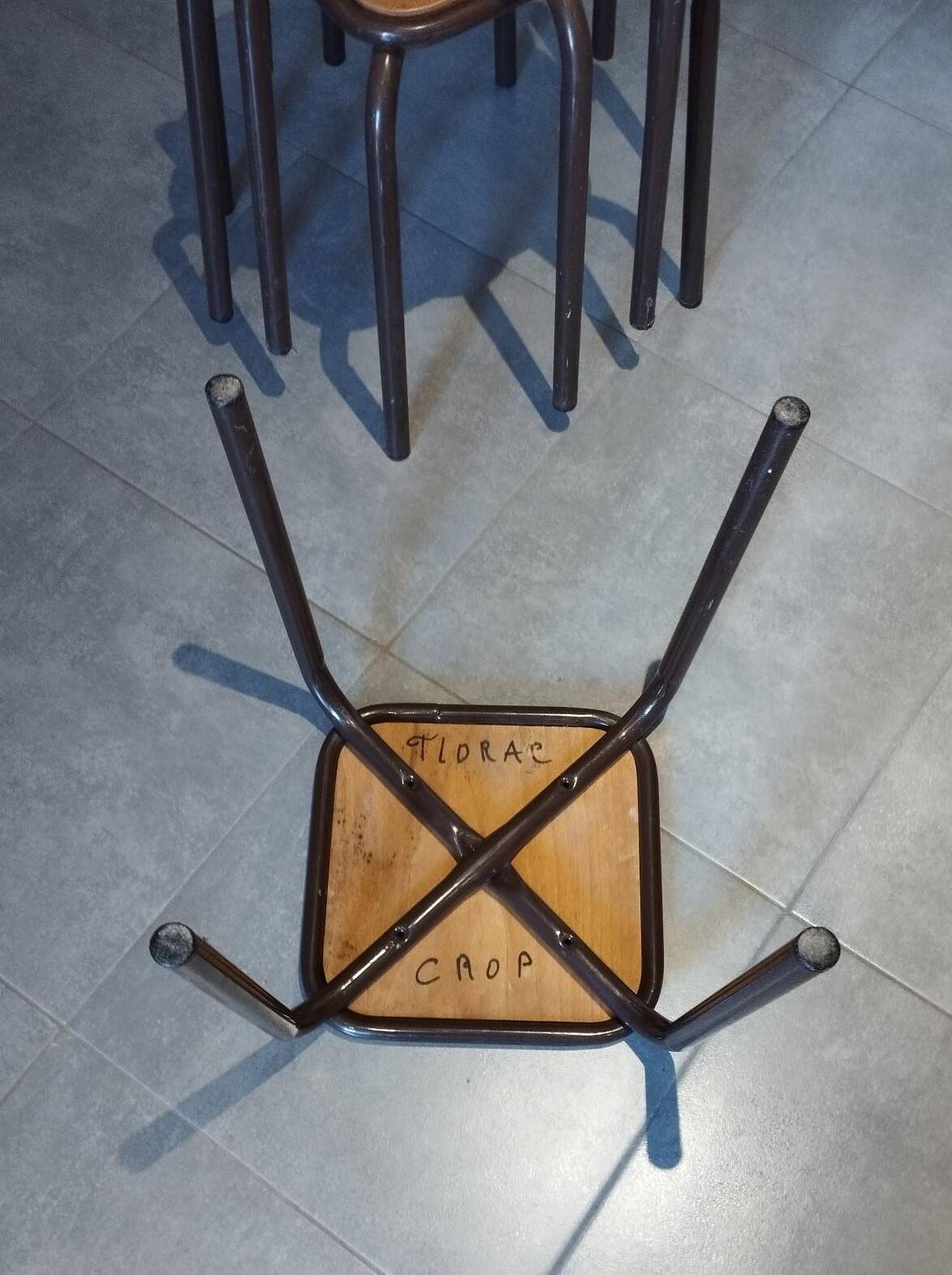 4 tabourets Mullca indus, atelier, école époque vintage
