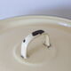 Enamelled metal marmite, pale yellow, vintage