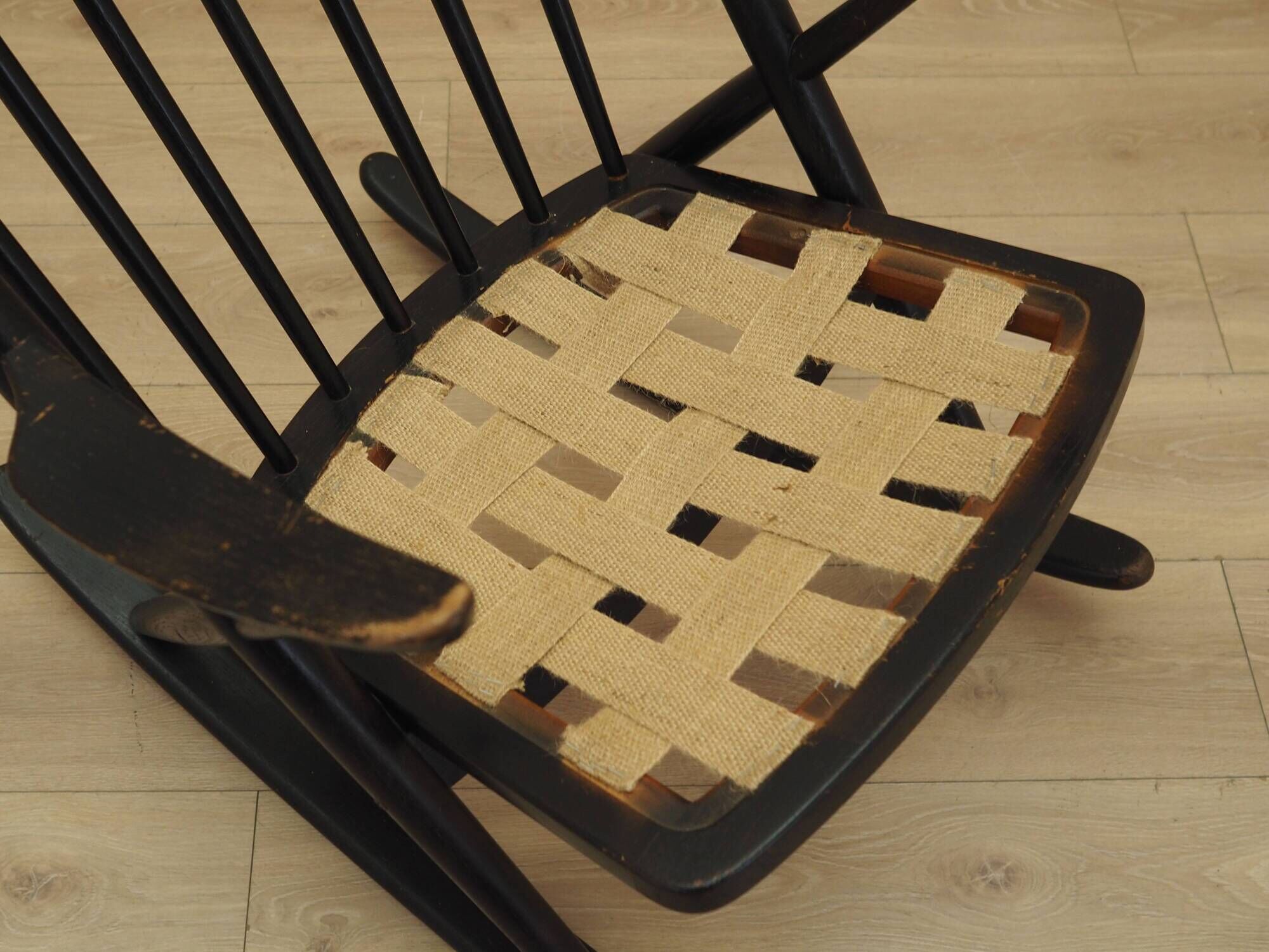 Reenskaug Rocking Chair for Bramin, Black Teak, 1960s