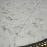 Bouillotte table in Louis XVI style, marble and brass.