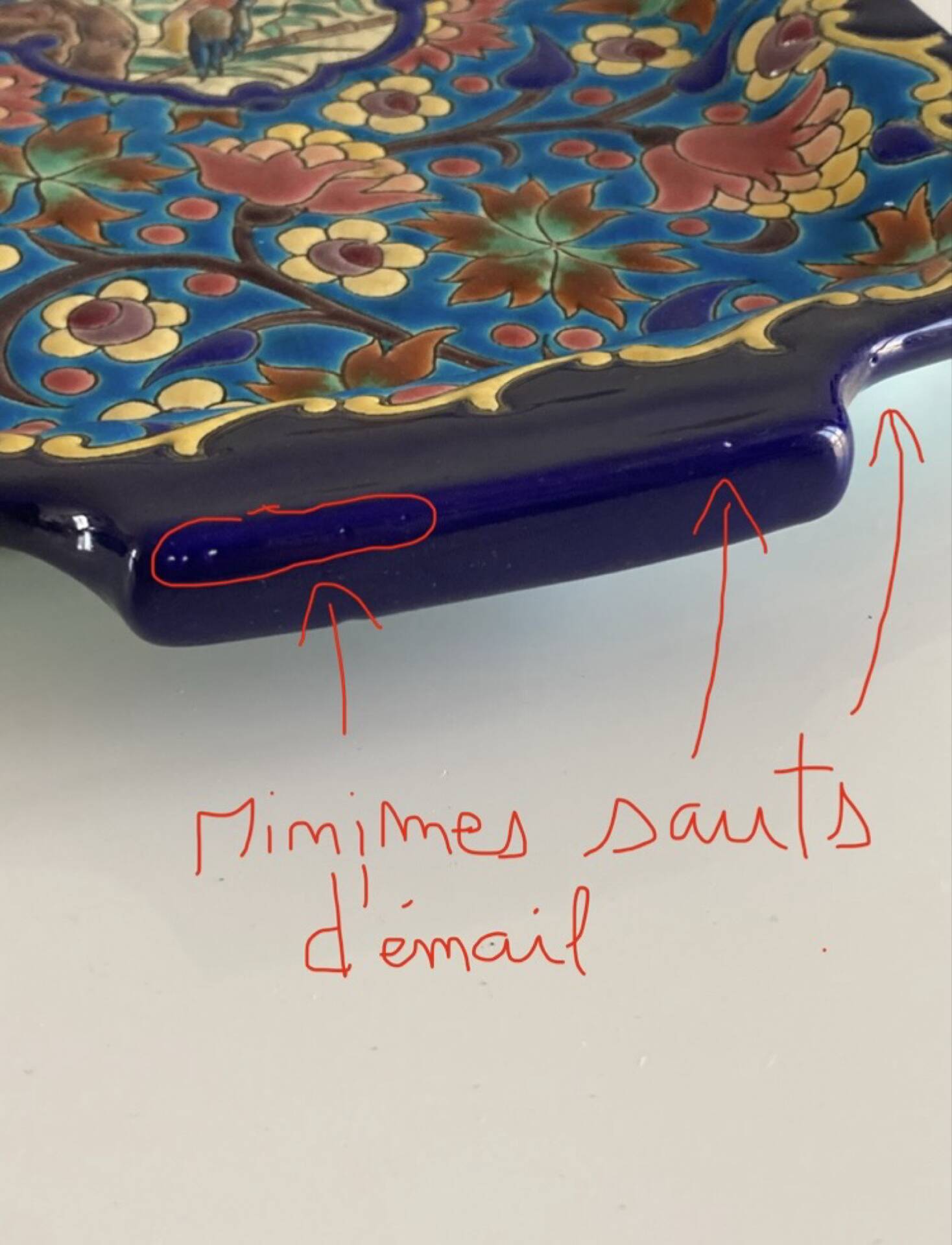 Cake dish in Longwy enamel - Historic Manufacture established in 1798