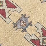 Red & Cream Turkish Vintage Rug